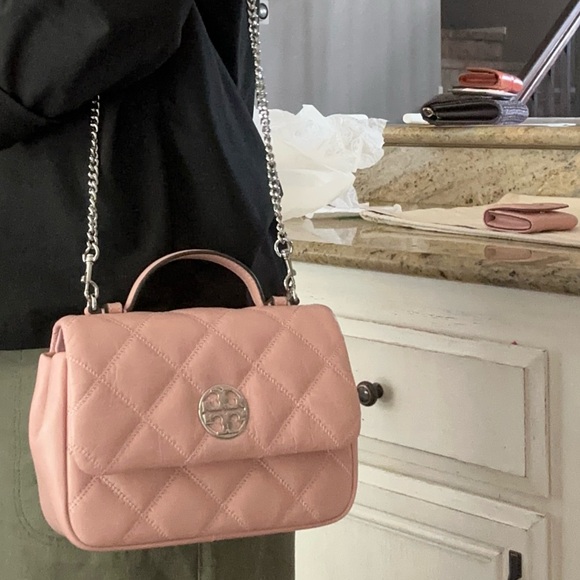 New Tory Burch Willa top handle bag and matching wallet cardholder rose pink - Picture 5 of 15